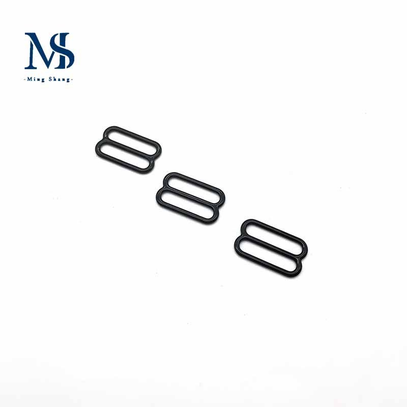Rubberized Adjustment Buckle Fixed Underwear Shoulder Strap Accessories 18 mm Black Button Buckle Bra Hook