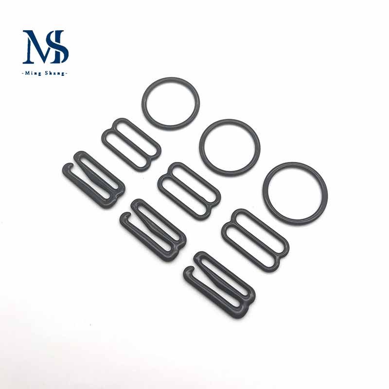 Rubberized Adjustment Buckle Fixed Underwear Shoulder Strap Accessories 18 mm Black Button Buckle Bra Hook