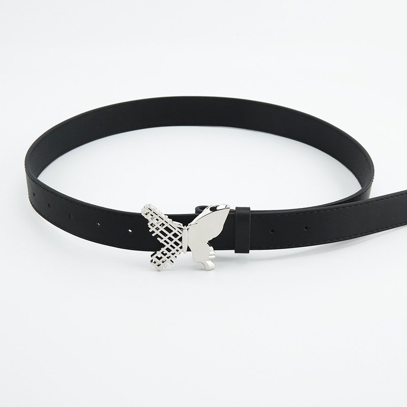Women Leather With Buckle For Garment Decoration Black Waist Belt