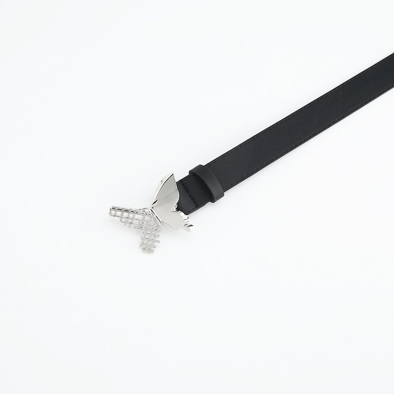 Women Leather With Buckle For Garment Decoration Black Waist Belt