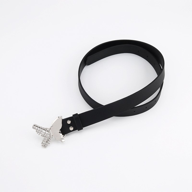 Women Leather With Buckle For Garment Decoration Black Waist Belt