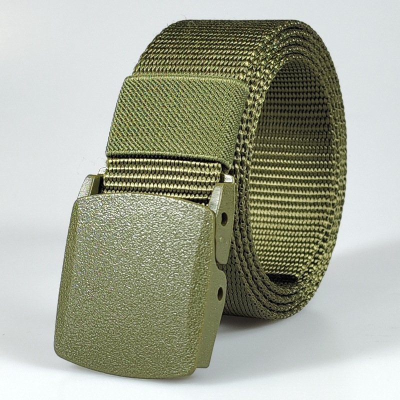 Outdoor Tactical Waist Belt Men's Canvas leisure Belt Casual Nylon Waistband Durable Plastic Buckle Training Belts 120x3.8cm