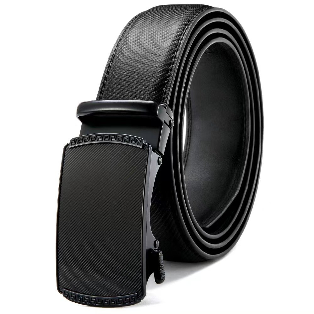Amazon Express belt men's explosive film alloy automatic buckle leather cowhide men's belt belt