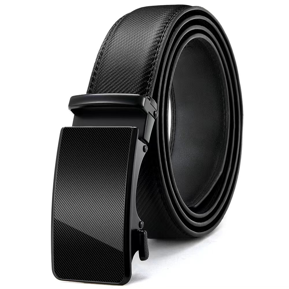 Amazon Express belt men's explosive film alloy automatic buckle leather cowhide men's belt belt