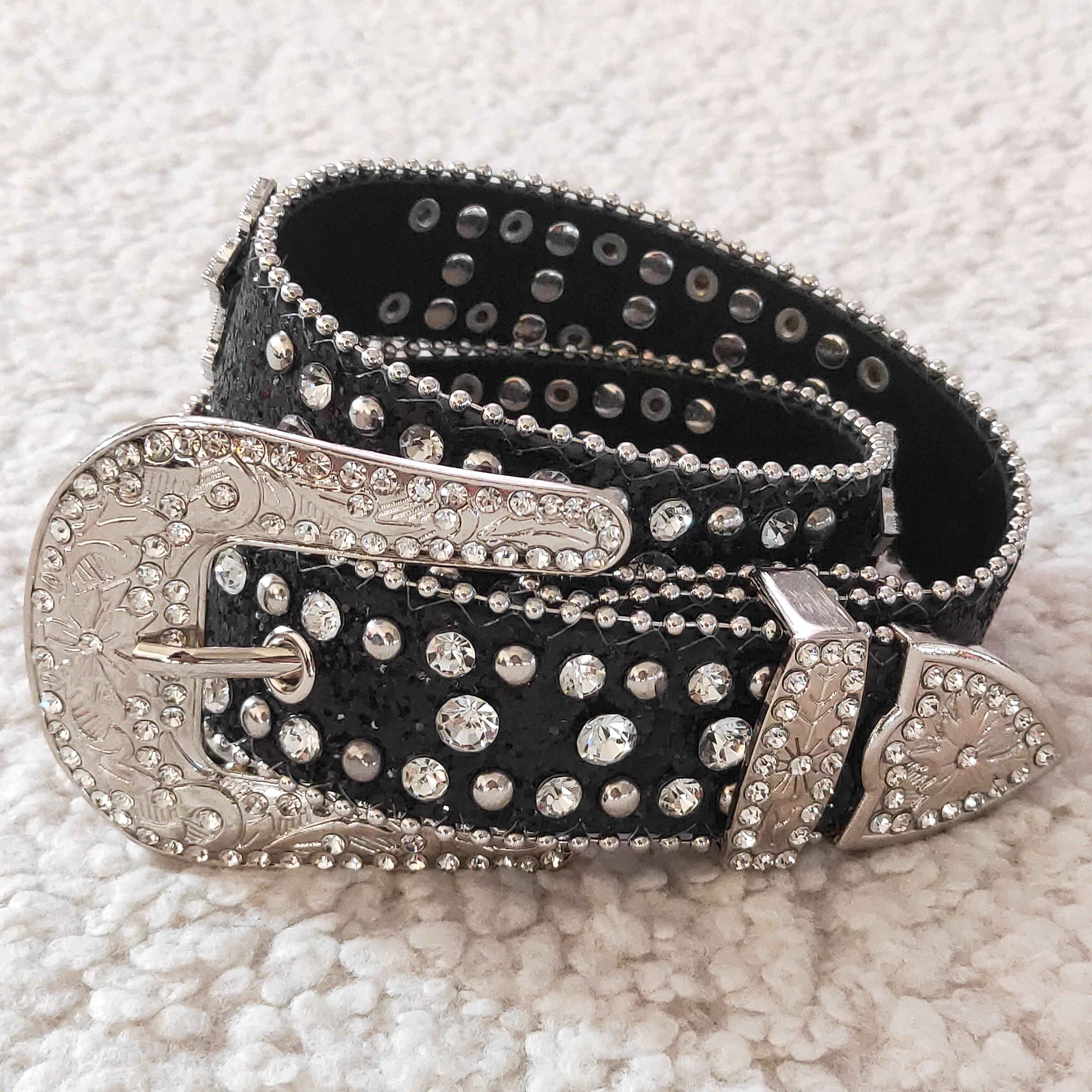 Wholesale New Fashion Alloy Red Buckle Kids Belts Stylish Western Style with Studded Rhinestone Bling Bling Design for Children