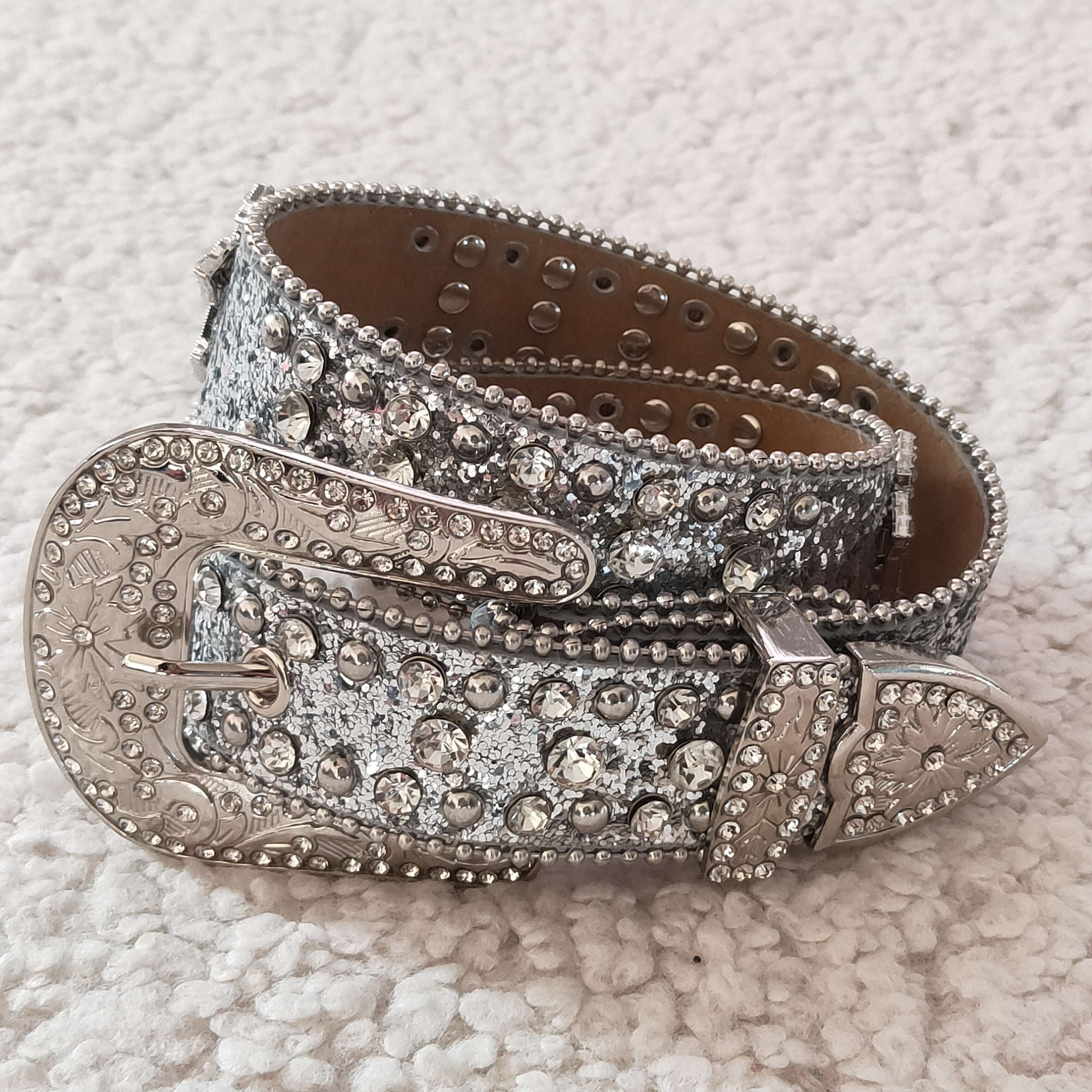 Wholesale New Fashion Alloy Red Buckle Kids Belts Stylish Western Style with Studded Rhinestone Bling Bling Design for Children