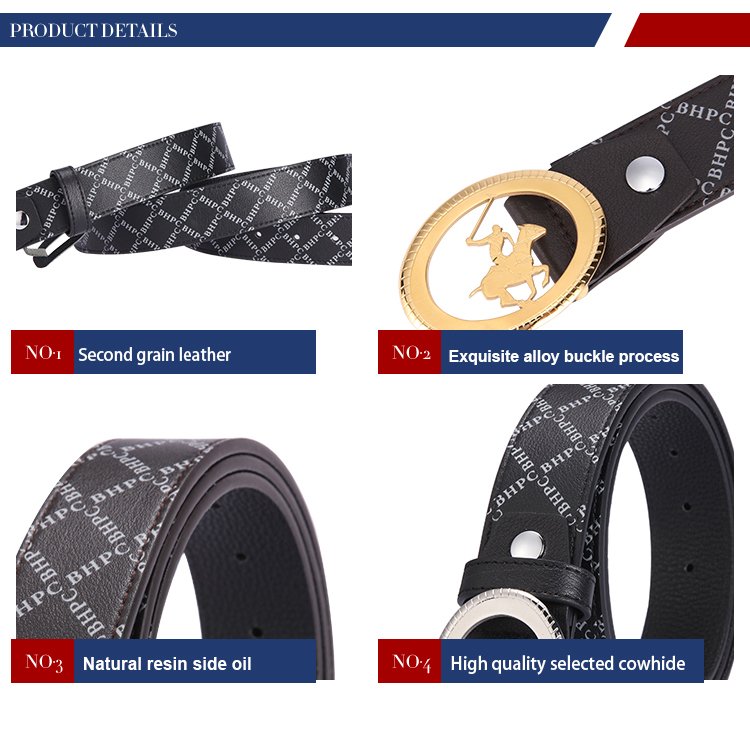 Luxury leather belt Blu Flut customised leather belt for men steel smooth buckle man belts
