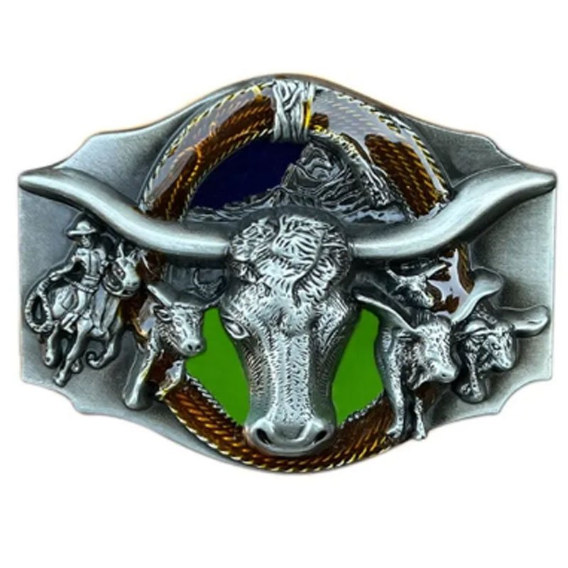 Custom Metal Buckle Belt Logo Fancy Belt Buckle Club Retro Western United States Great American Belt Buckle Stainless Steel