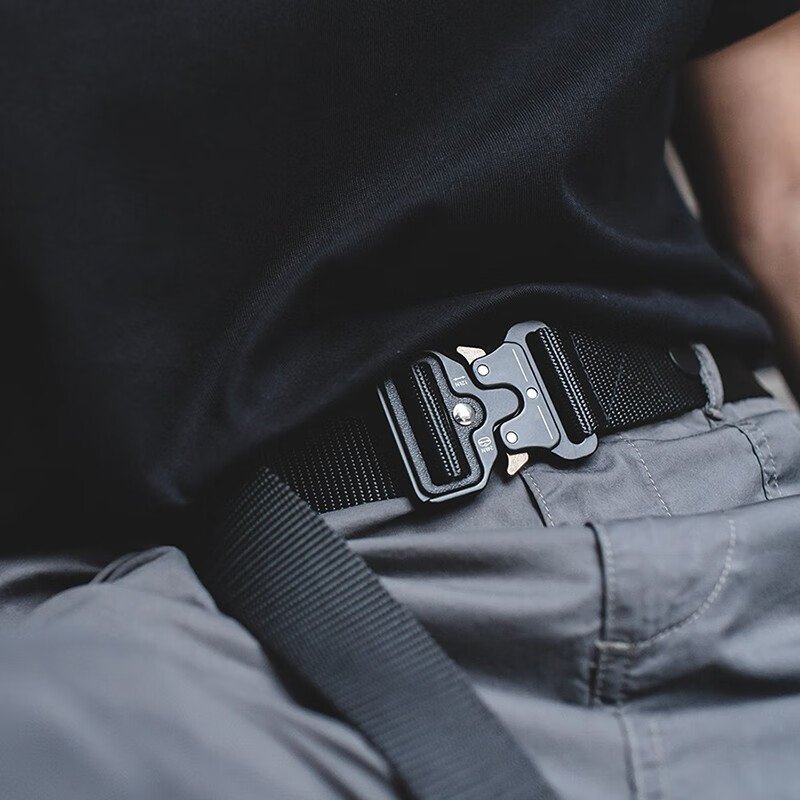 Men's canvas belt outdoor nylon waistband belt alloy buckle outdoor training metal buckle belt