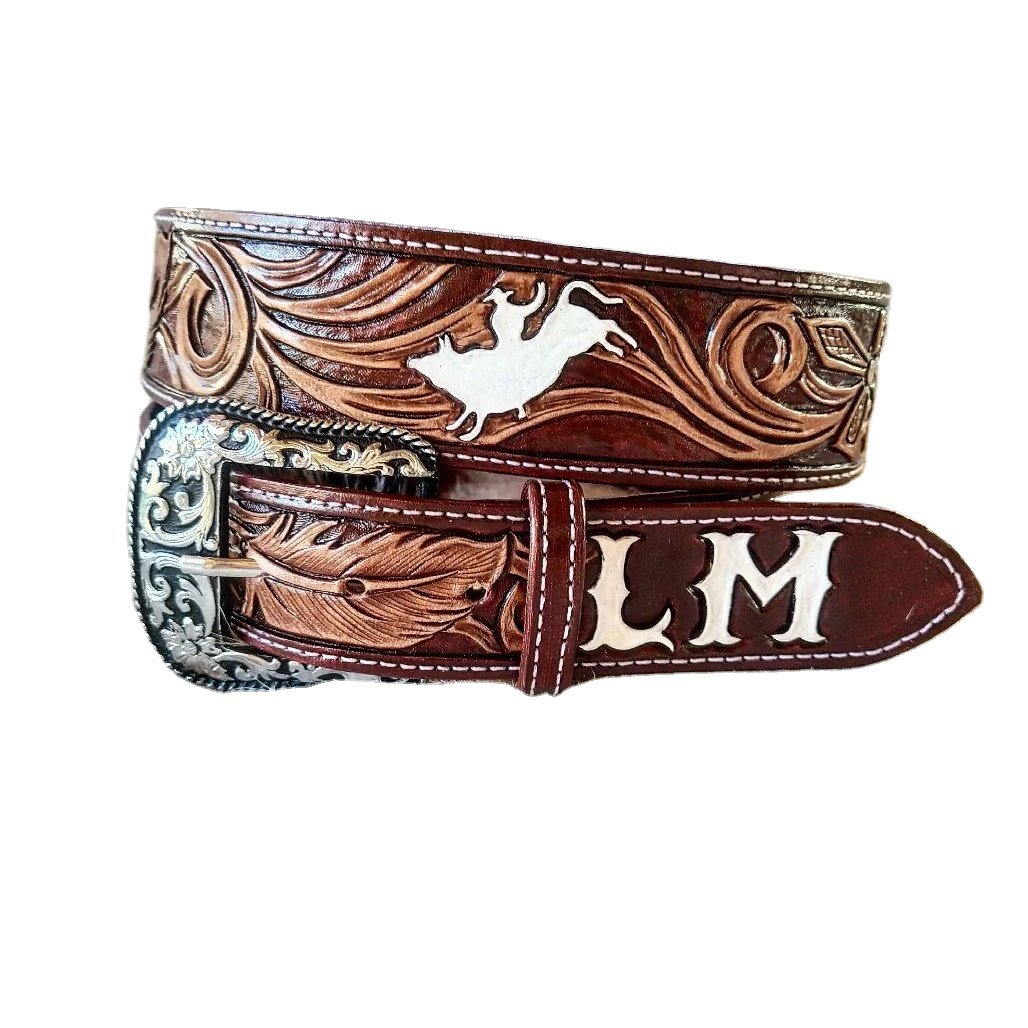 Cowboy Cowgirl Western Belt With Alloy Metal Buckle & Best Quality Leather Top Wholesale Manufacturer For Men & Women