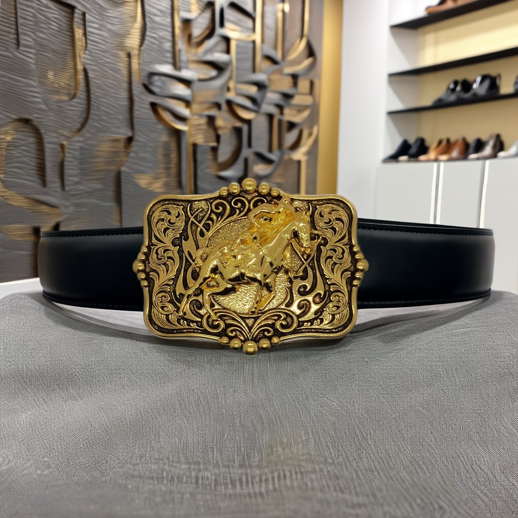 Customizable 38-40mm Retro Casual Western Cowboy Belt Buckle Smooth Zinc Alloy Riding Buckle