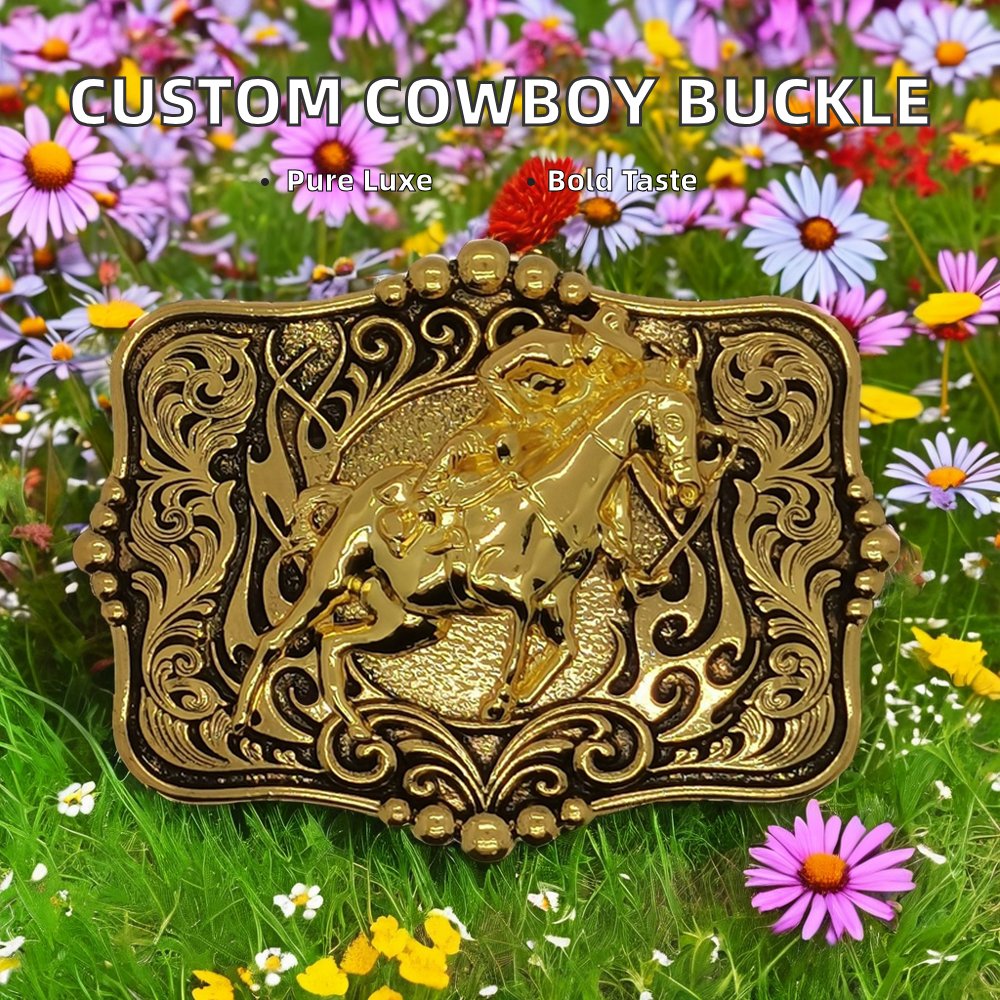 Customizable 38-40mm Retro Casual Western Cowboy Belt Buckle Smooth Zinc Alloy Riding Buckle