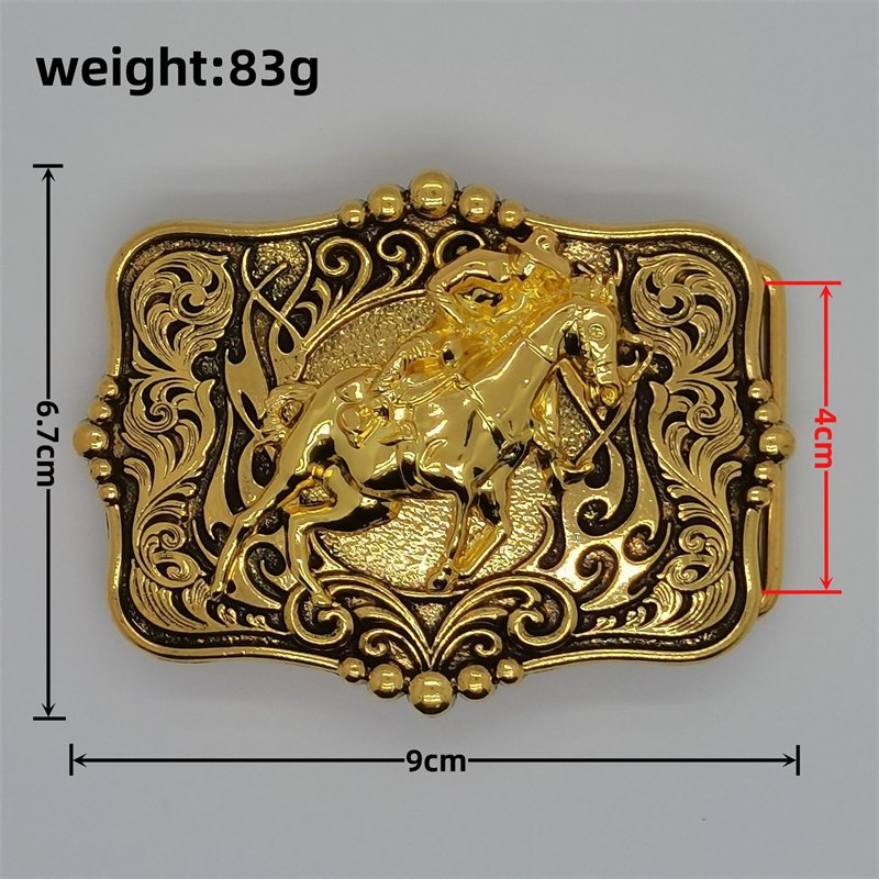 Customizable 38-40mm Retro Casual Western Cowboy Belt Buckle Smooth Zinc Alloy Riding Buckle