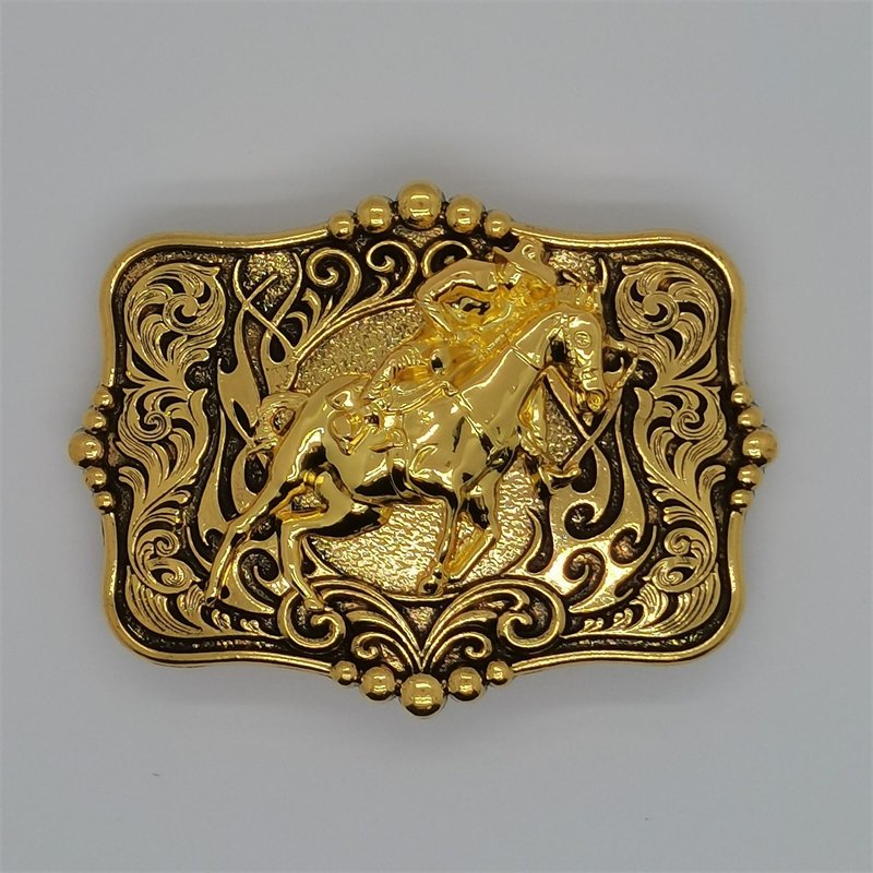 Customizable 38-40mm Retro Casual Western Cowboy Belt Buckle Smooth Zinc Alloy Riding Buckle