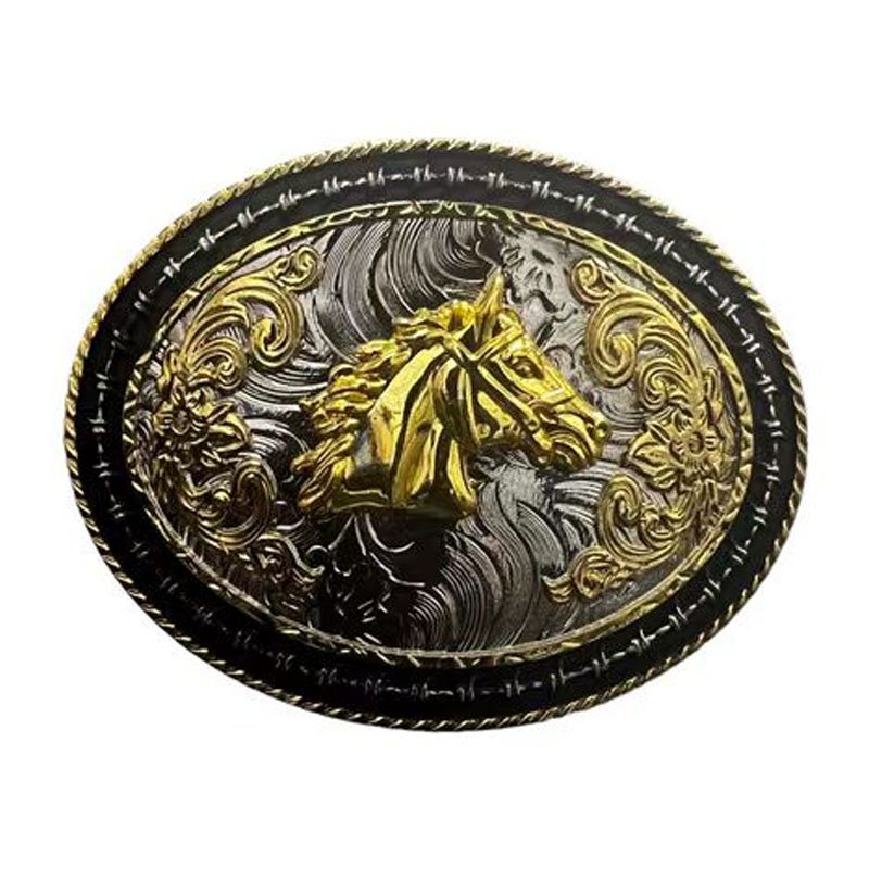 Manufacture Make Your Own Logo High Quality Gold Plated Metal Cowboy Belt Buckle for Men
