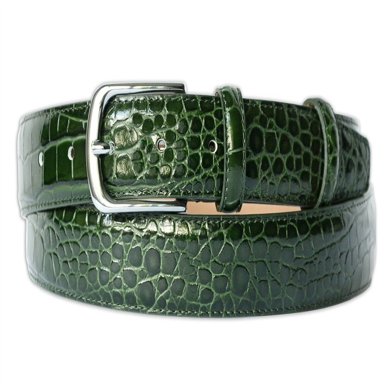 Crocodile Pattern Leather Belt Luxury Belt Pin Buckle Belt