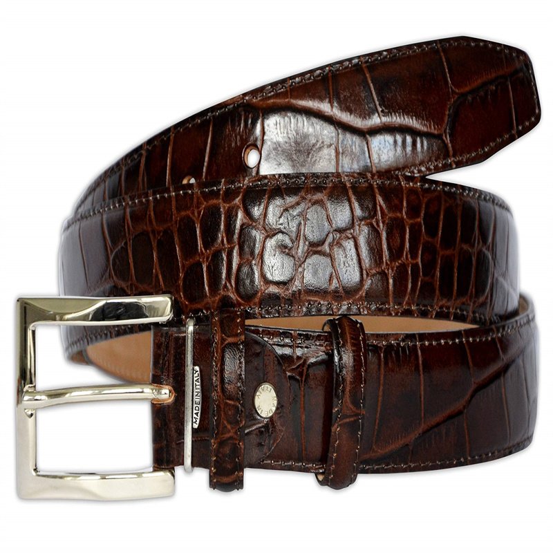 Crocodile Pattern Leather Belt Luxury Belt Pin Buckle Belt