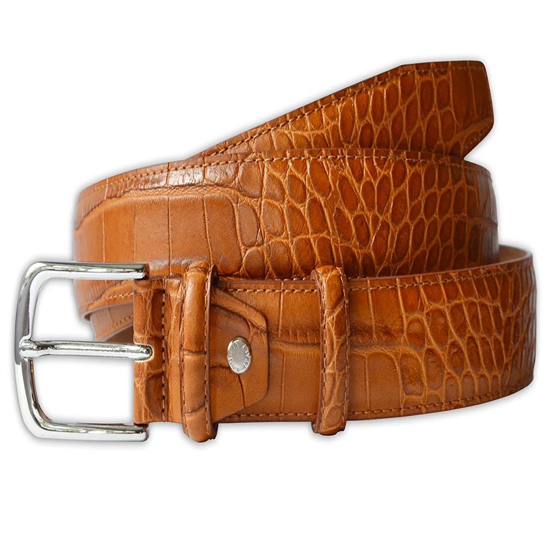 Crocodile Pattern Leather Belt Luxury Belt Pin Buckle Belt