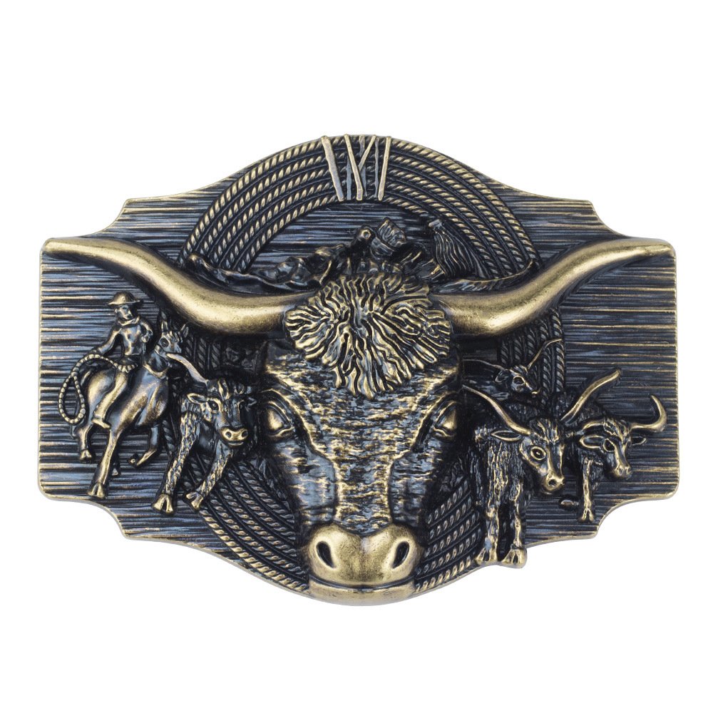 2024 Hot selling zinc alloy Two Tone Shiny Gold Silver Belt Buckle Western Cowboy fashion style for Men and Women