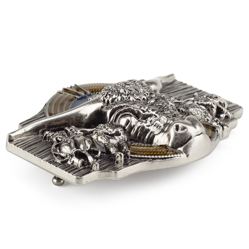 2024 Hot selling zinc alloy Two Tone Shiny Gold Silver Belt Buckle Western Cowboy fashion style for Men and Women