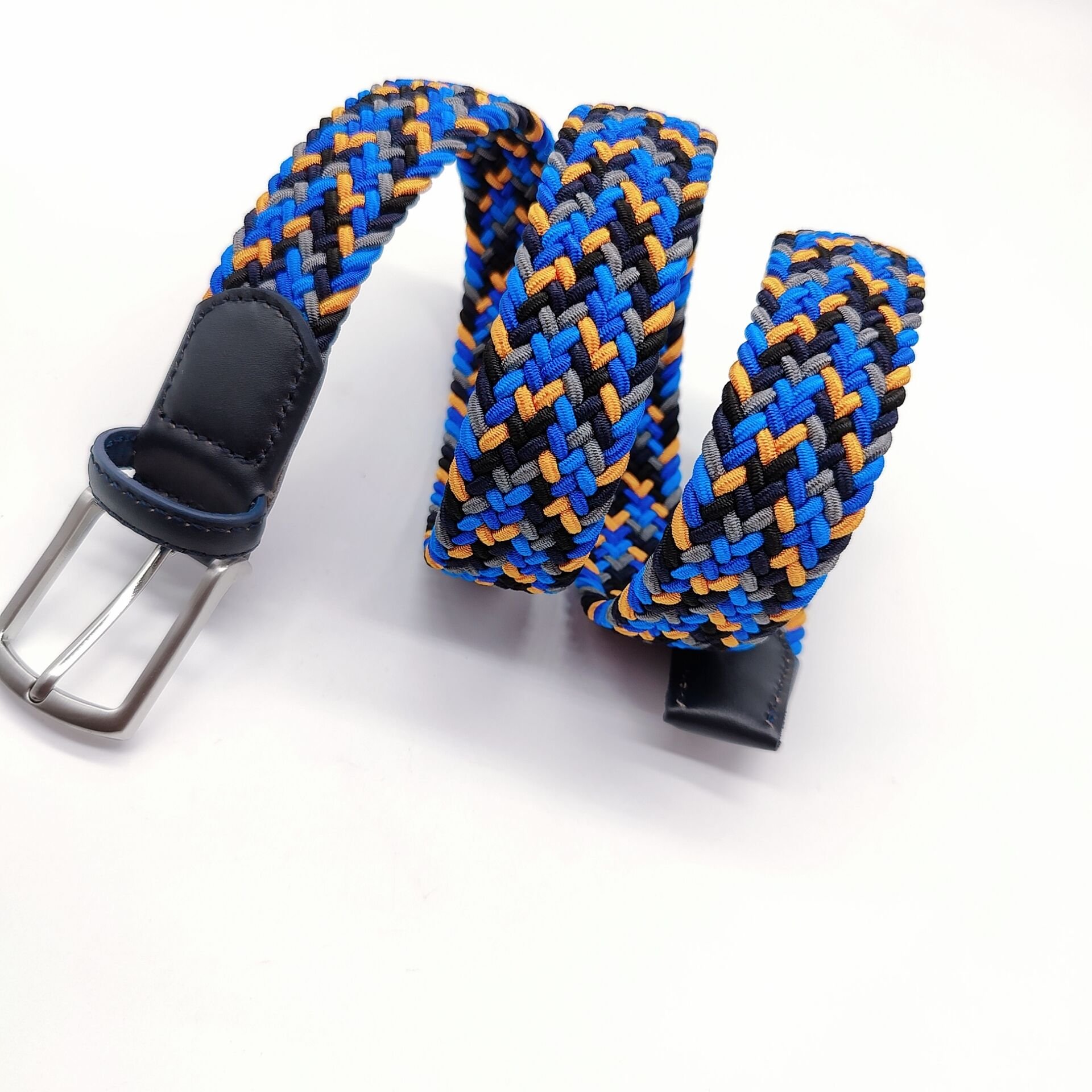 Elastic Waist Belt Men With Stretch Casual Golf Belt Waistband Braided Style Elasticity Woven Leather Belt Pin Buckle