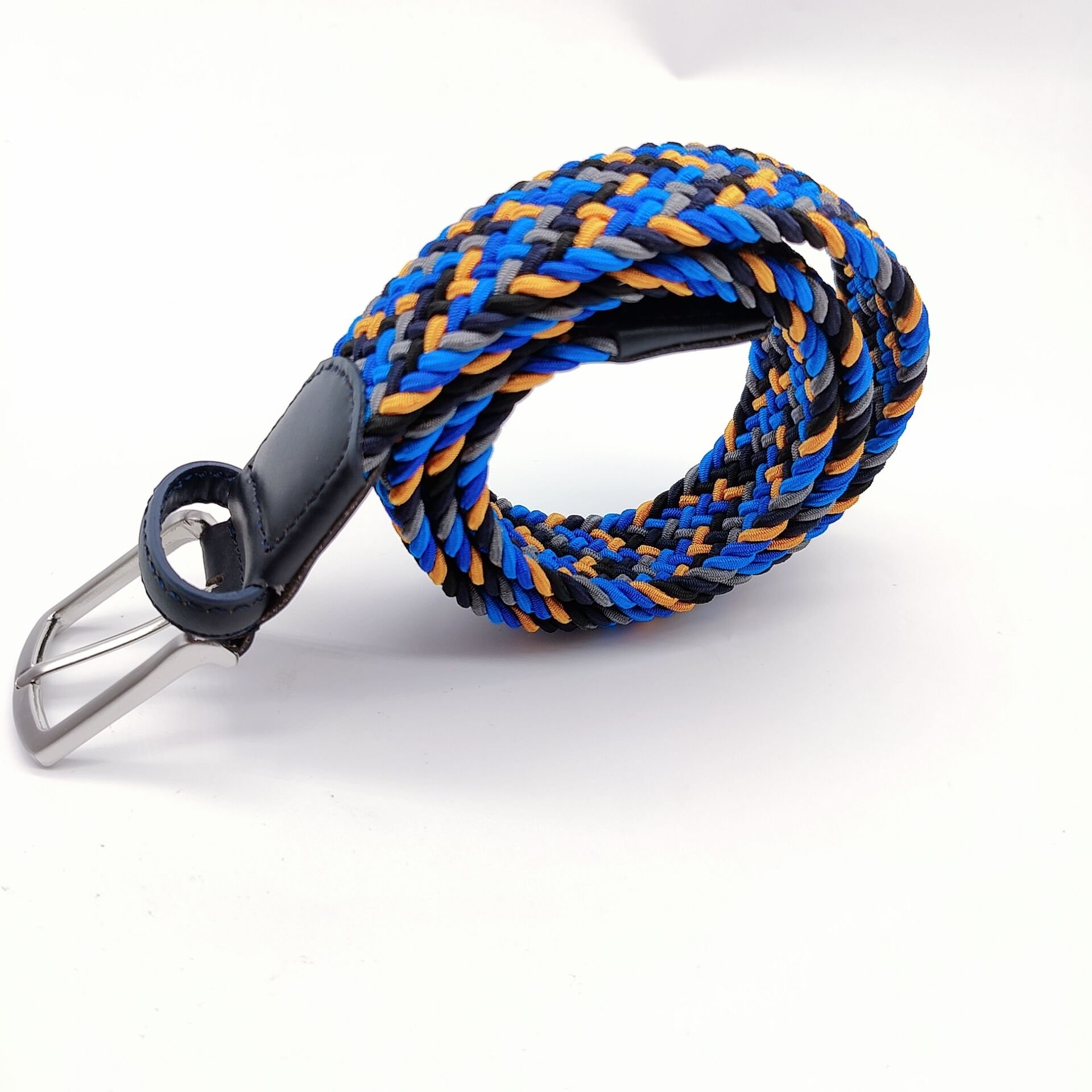 Elastic Waist Belt Men With Stretch Casual Golf Belt Waistband Braided Style Elasticity Woven Leather Belt Pin Buckle