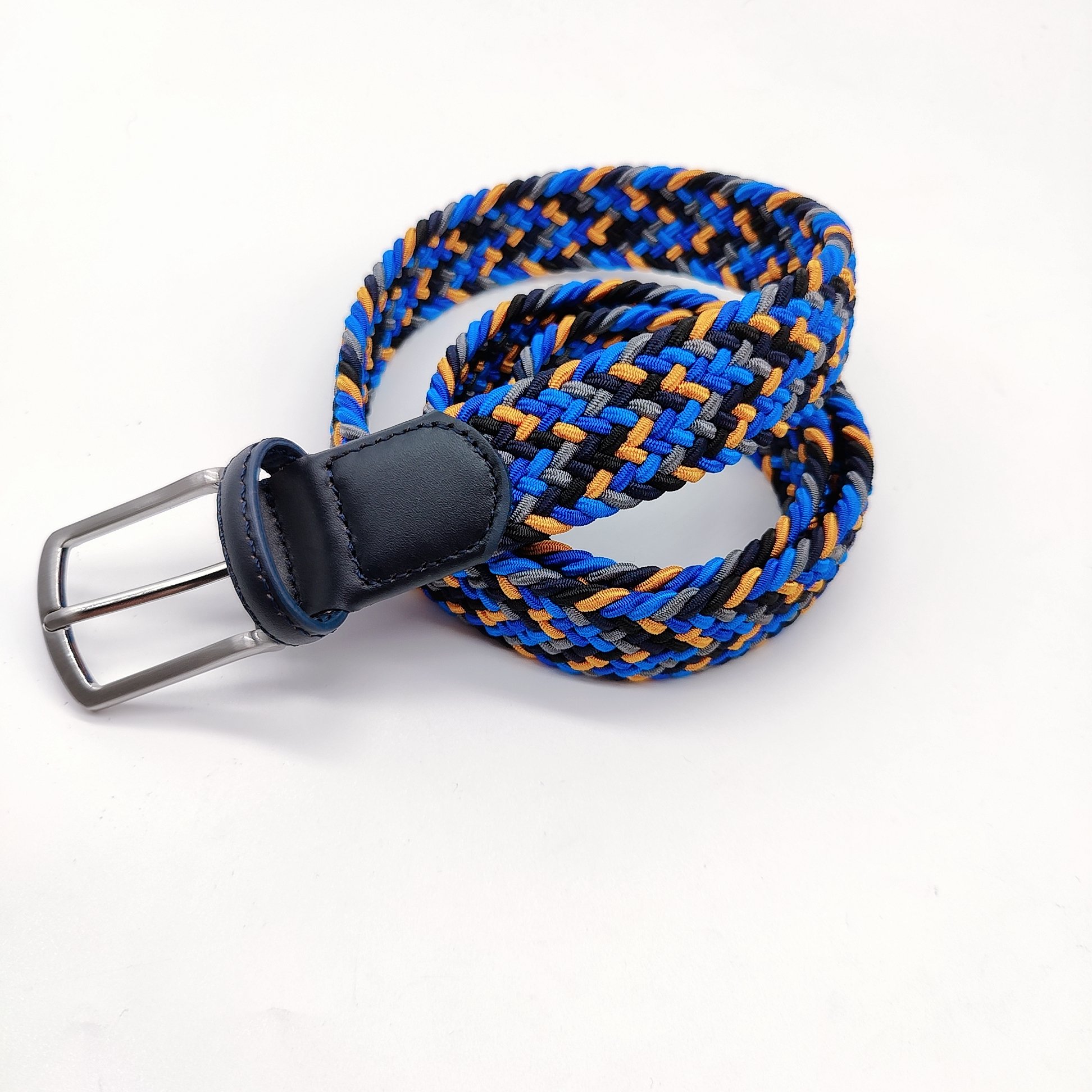 Elastic Waist Belt Men With Stretch Casual Golf Belt Waistband Braided Style Elasticity Woven Leather Belt Pin Buckle