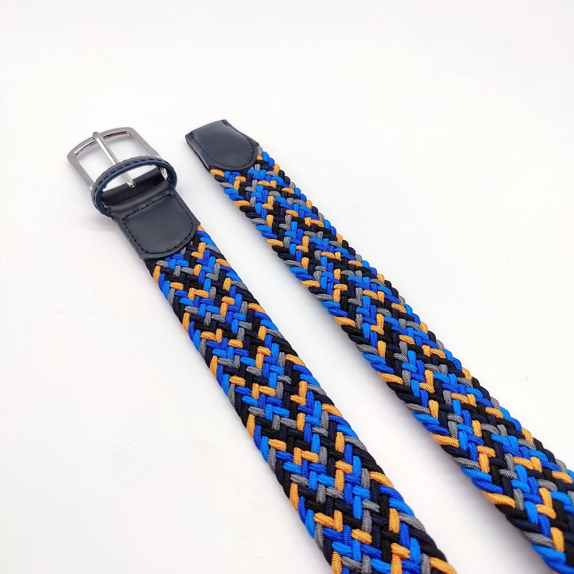 Elastic Waist Belt Men With Stretch Casual Golf Belt Waistband Braided Style Elasticity Woven Leather Belt Pin Buckle
