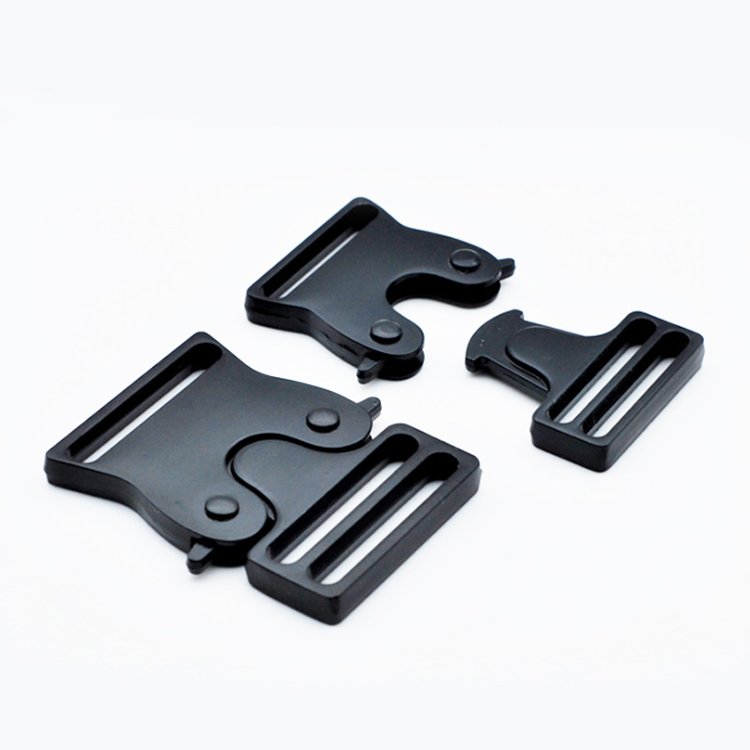 30mm Matt Black Metal Belt Buckle Side Release with Lighted Feature Plated PP Plate for Clothing & Backpacking