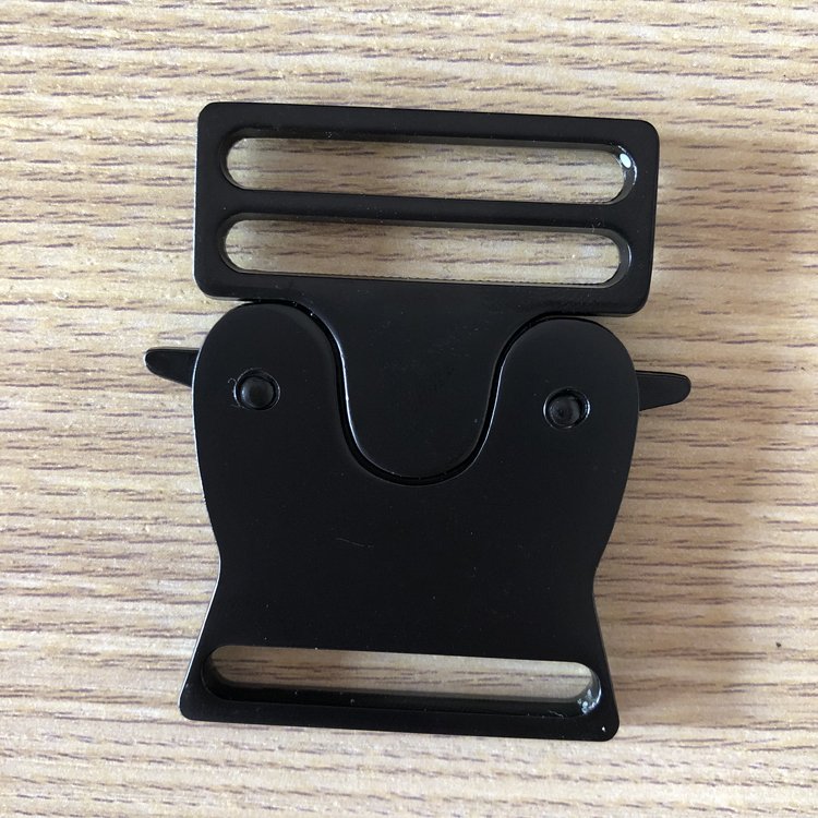 30mm Matt Black Metal Belt Buckle Side Release with Lighted Feature Plated PP Plate for Clothing & Backpacking
