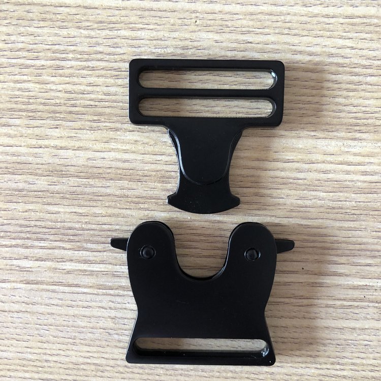 30mm Matt Black Metal Belt Buckle Side Release with Lighted Feature Plated PP Plate for Clothing & Backpacking