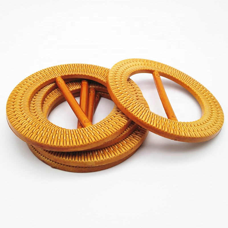 Wood look plastic quality round shape accessories belt buckle for bag