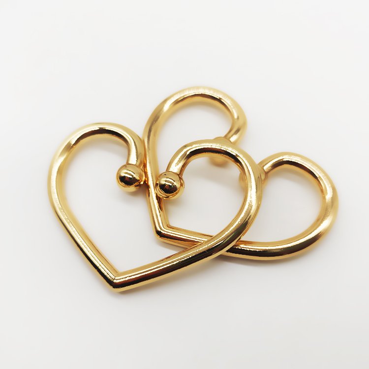 Hot Selling Metal Heart Ring Shape Bikini Buckle Newest Sexy Girl Decorative Underwear Bra Connector Golden Swimwear Buckle