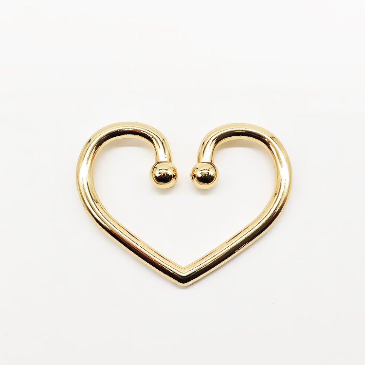 Hot Selling Metal Heart Ring Shape Bikini Buckle Newest Sexy Girl Decorative Underwear Bra Connector Golden Swimwear Buckle