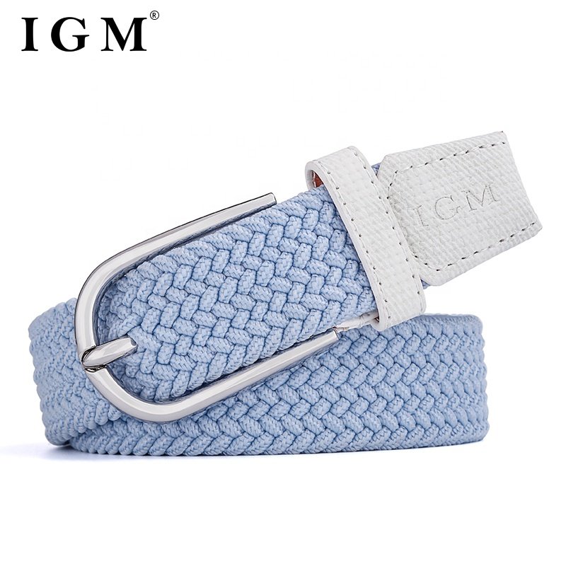 Wholesale Elastic Women Woven Color Belt Braided Belt With Buckle