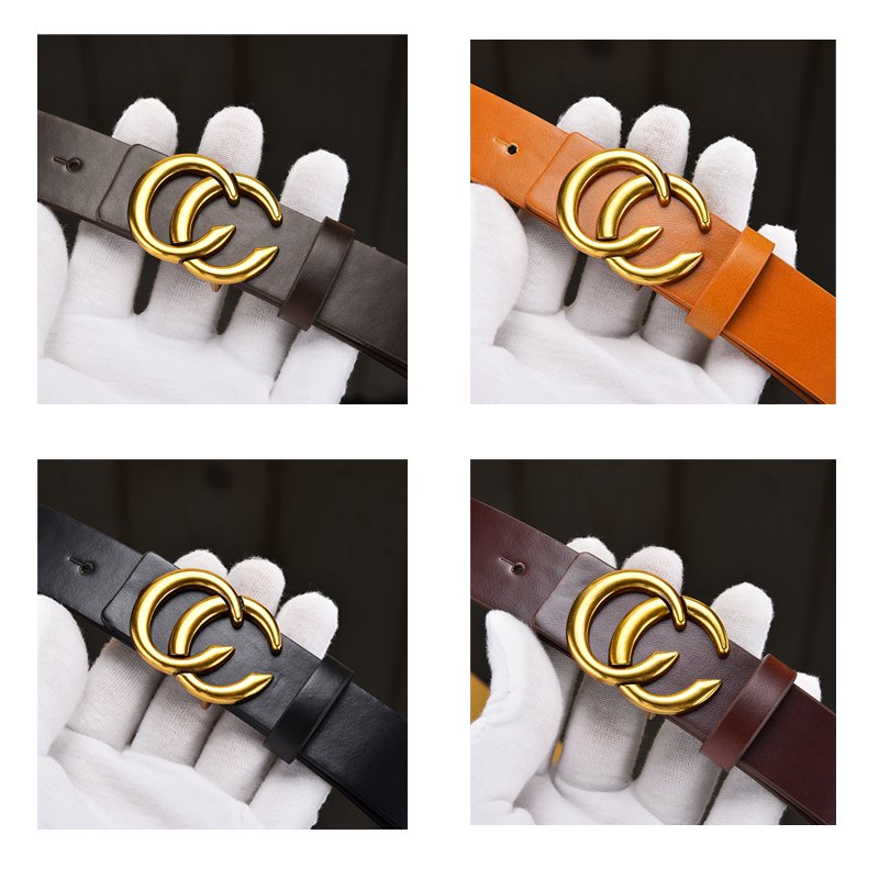 2022 New Products Pu Leather Jeans Waist Belts Fashion PU Leather Jeans Belt with Double C Buckle
