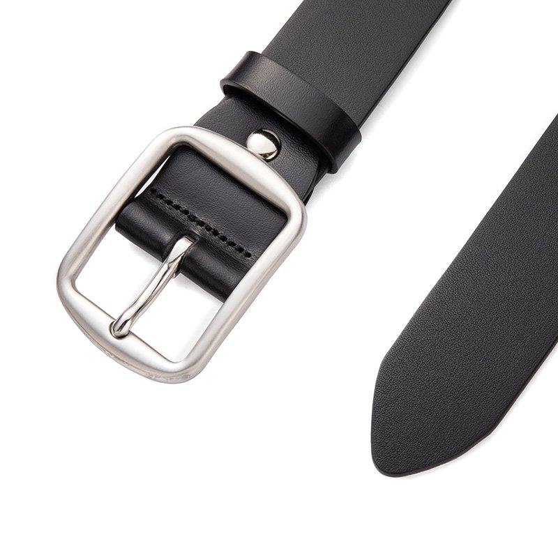 Casual Dress Jeans Belt Stainless Steel Buckle Genuine Leather Cowhide full Grain leather Handmade Brown Black Color Belt