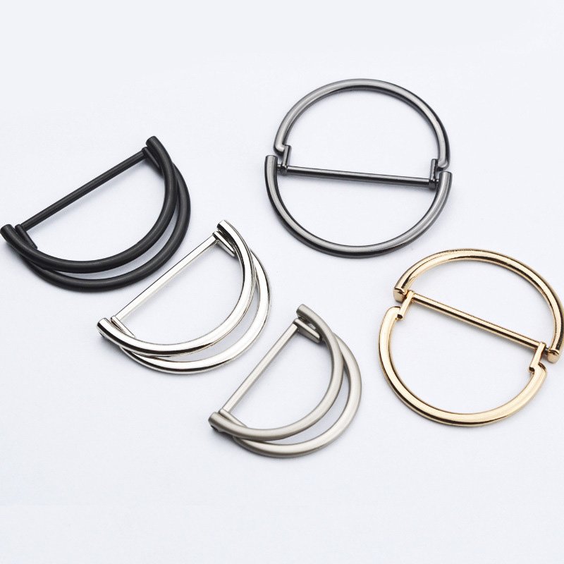 Women's Durable Silver Coat Accessories with Custom Plating Alloy Front Buckle Metal Sluiting Clasp Acrylic Adhesive Masking