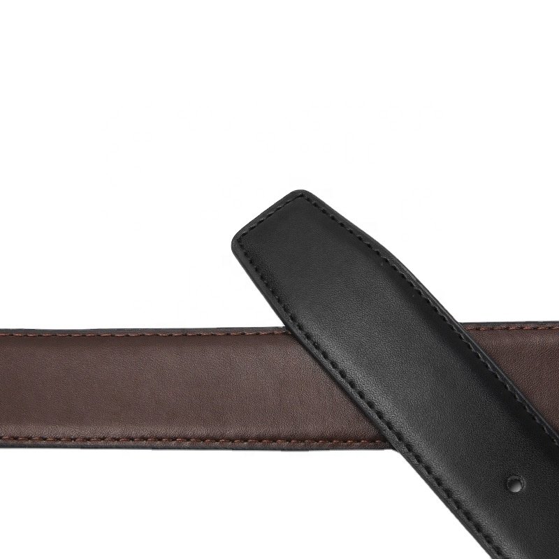 Different stripe genuine cowhide men's gun black alloy buckle belt version business split leather cowhide belt P119