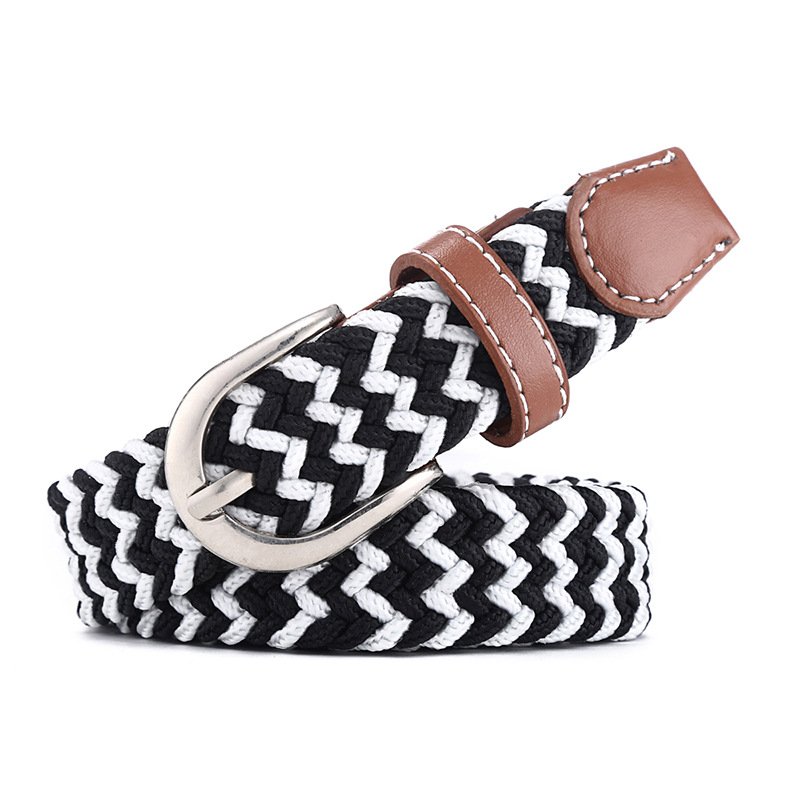 Factory direct supply women's Alloy Pin Buckle Canvas Elastic Braided Belt For Children