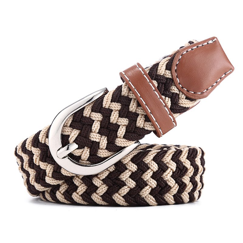 Factory direct supply women's Alloy Pin Buckle Canvas Elastic Braided Belt For Children