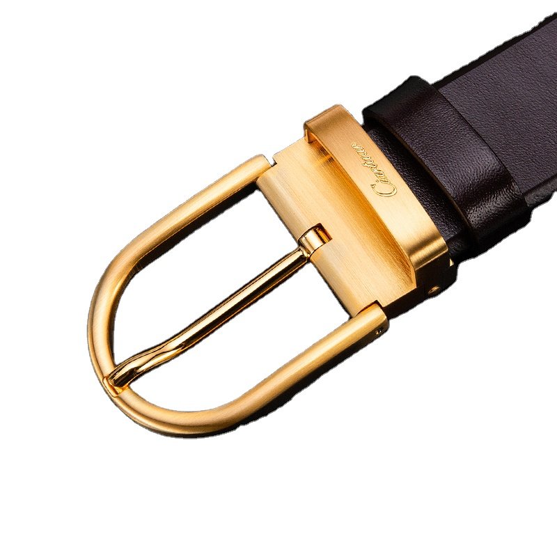 Luxury High Quality Vegetable Tanning Leather Full Grain top layer cowhide genuine leather belt for Men Copper Pin Buckle