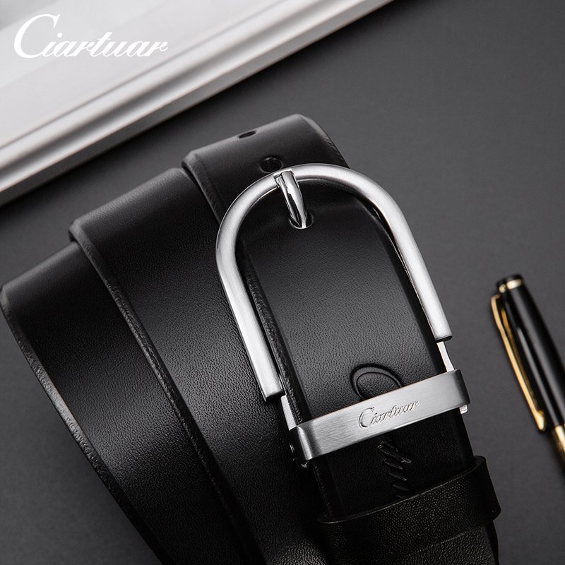 Luxury High Quality Vegetable Tanning Leather Full Grain top layer cowhide genuine leather belt for Men Copper Pin Buckle