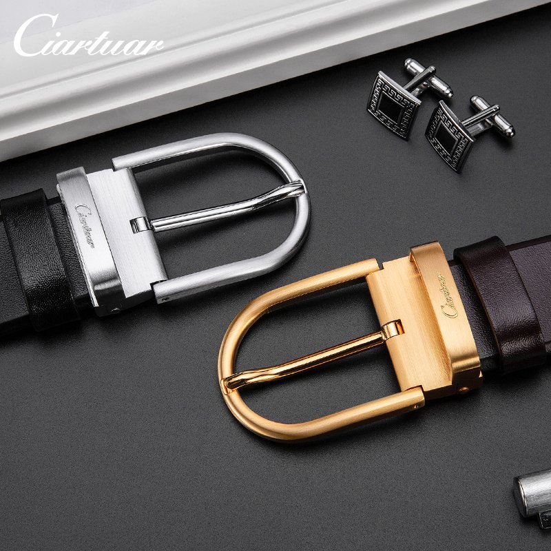Luxury High Quality Vegetable Tanning Leather Full Grain top layer cowhide genuine leather belt for Men Copper Pin Buckle