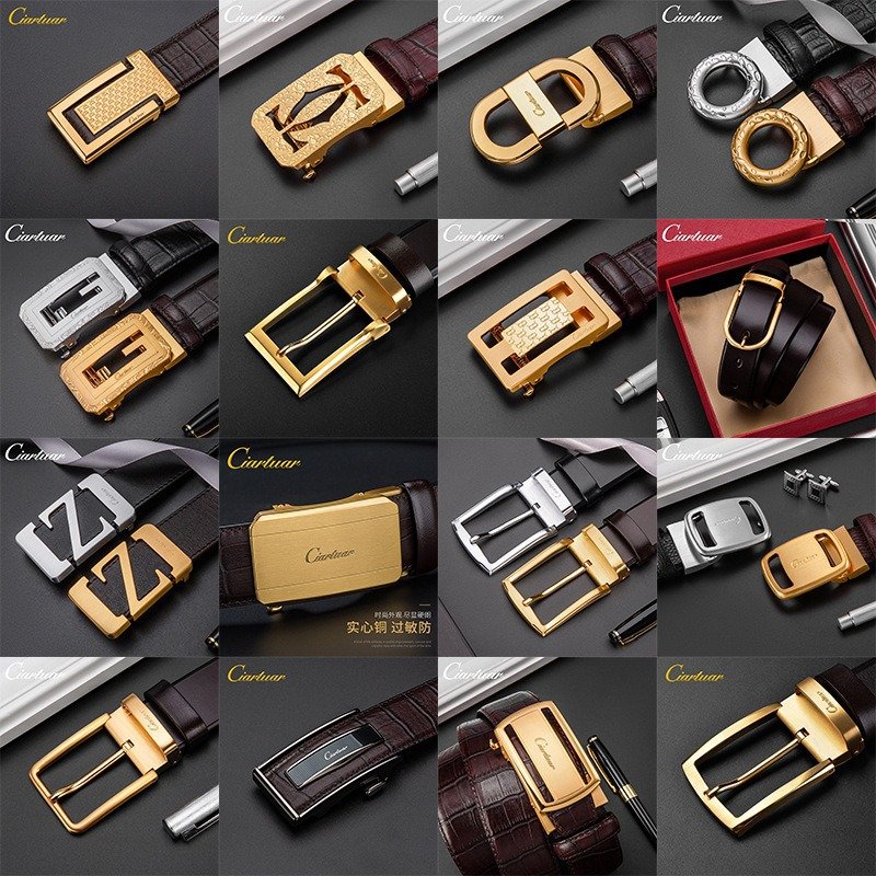 Luxury High Quality Vegetable Tanning Leather Full Grain top layer cowhide genuine leather belt for Men Copper Pin Buckle