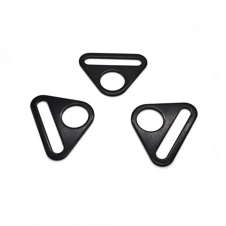 Electro Black 25mm Handbag Anchor Strap Connectors Metal Triangle Buckle For Bag Parts