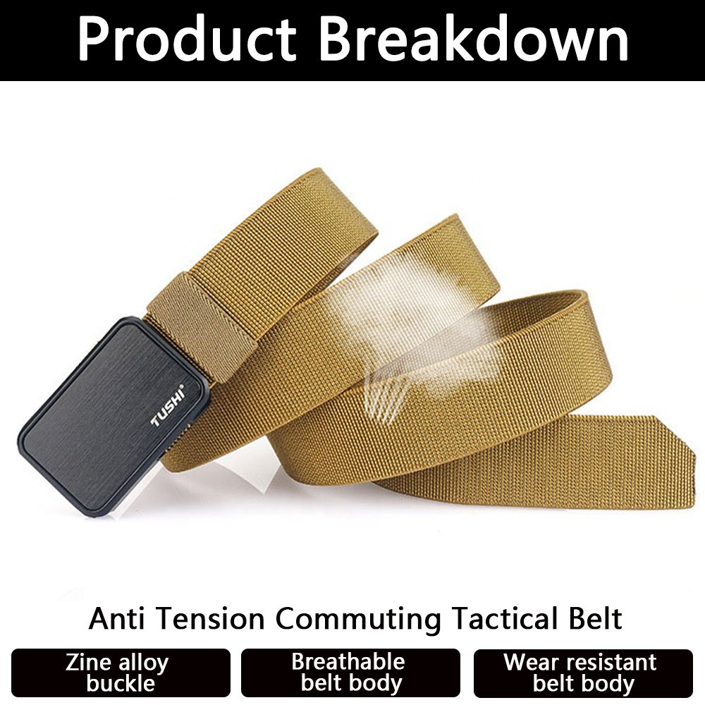TUSHI New Tactical Belt Canvas Outdoors security Nylon Belt War Battle Metal Buckle Belt Hunting Hiking Sports Fabric Customized