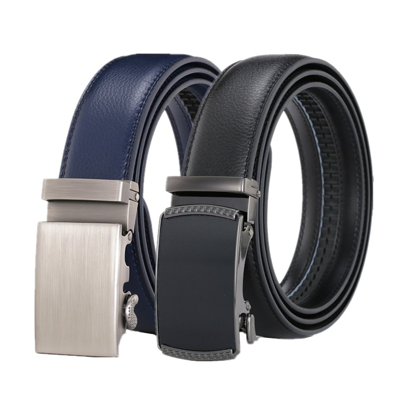 LQbelt Factory Genuine Leather Belt Men's Automatic Buckle Belts For Men Wholesale Belts Leather Men Ratchet
