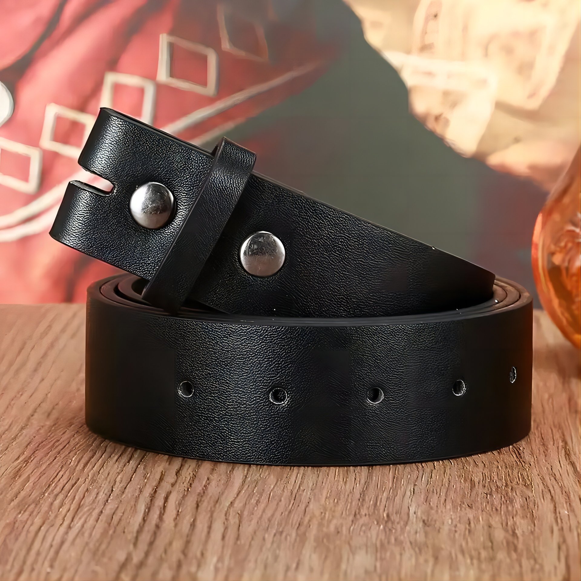 Factory Direct Sale Adjustable 3.8cm width pu Leather belt Snap On Strap without buckle Top Quality In Stock