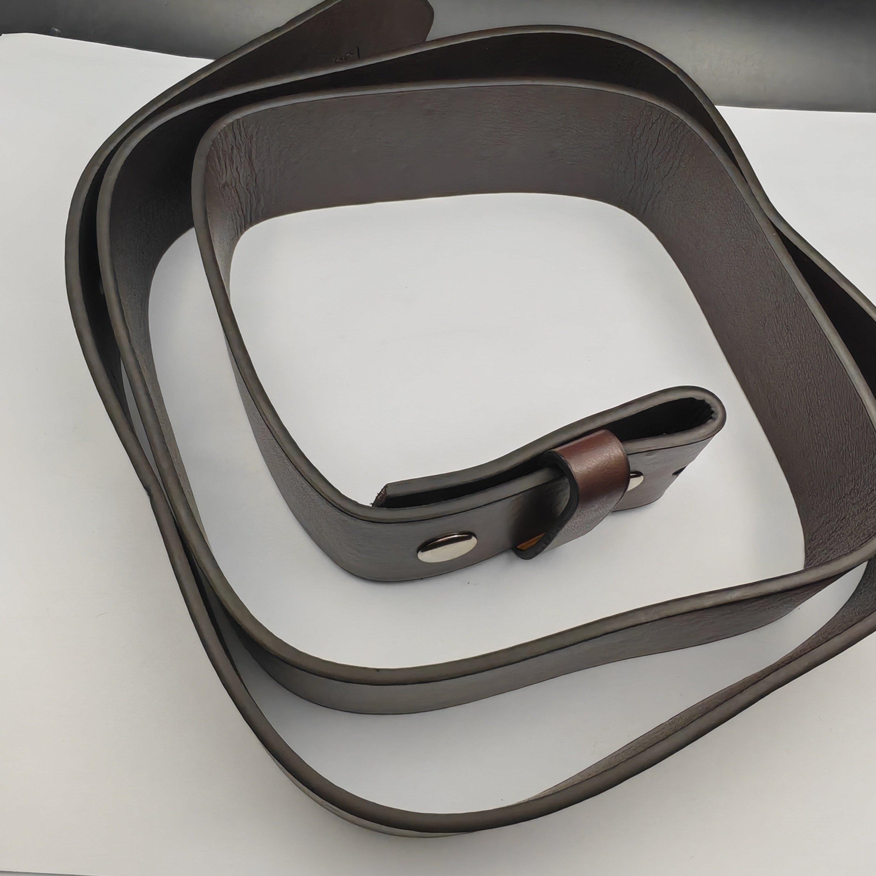 Factory Direct Sale Adjustable 3.8cm width pu Leather belt Snap On Strap without buckle Top Quality In Stock
